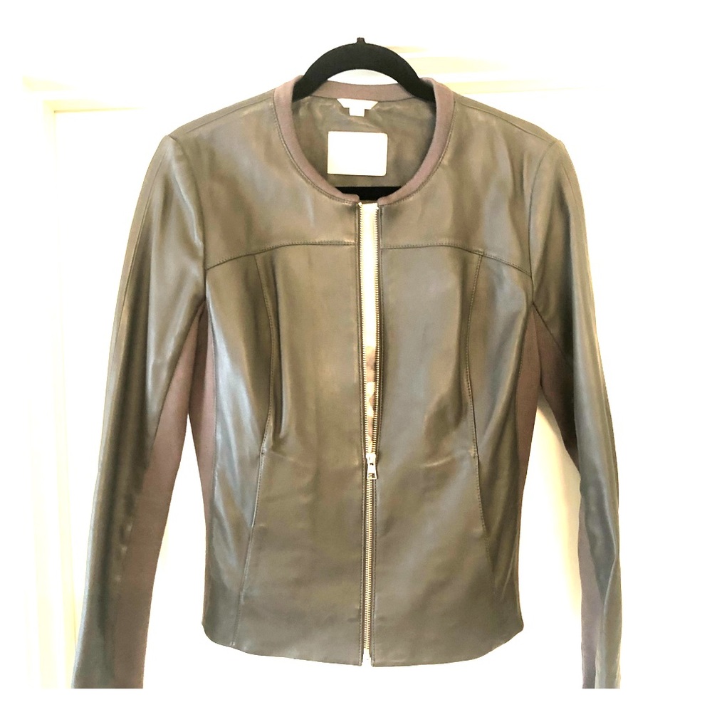 SOIA & KYO Grey Leather Jacket